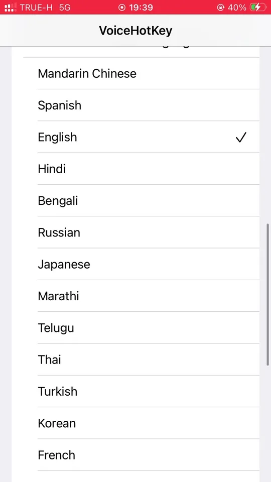 Voice to Text 语言选择器